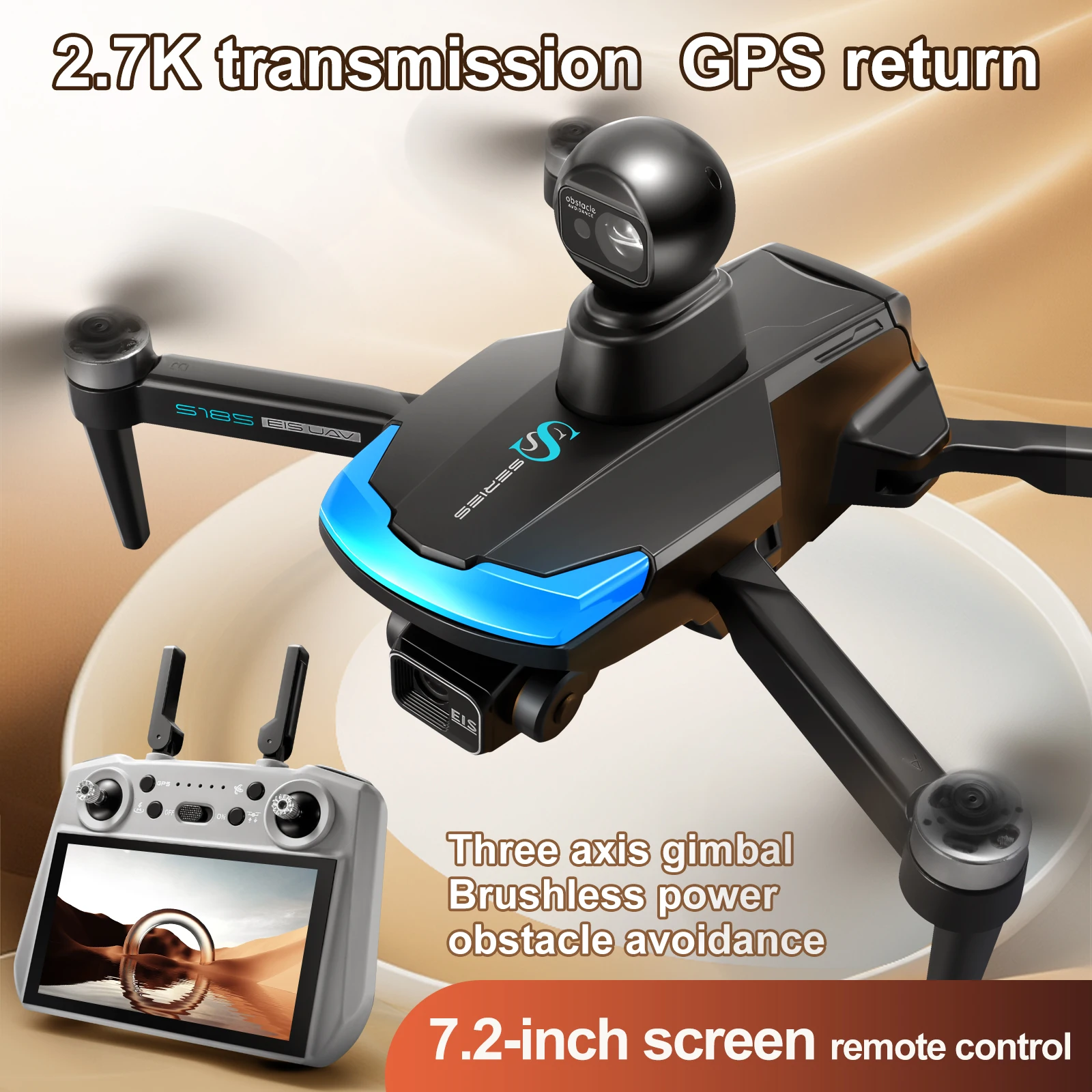 S185 Drone Profesional 2.7K HD - Drone Gimbal 3 Axis ulasan dan harga